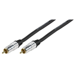 HQ AS3471-5 Cavo Audio Schermato con Connettori RCA Maschi Dorati, Nero