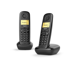GIGASET TELEF. CORDLESS A170 DUO NERO 50mem. display illuminato, 200ore st-by, doppio ricevitore