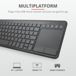 TRUST KEYBOARD WIRELESS VAIA TOUCHPAD 23382 - Vaia Wireless Keyboard with large Touchpad